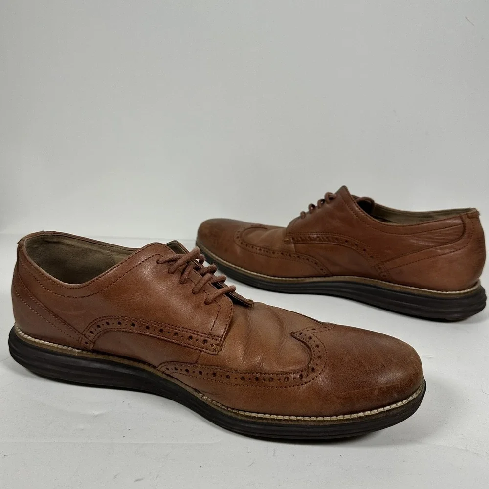 Cole Haan C26472 Original‎ Grand OS Wingtip Oxford Shoes Brown Mens Size 13 M